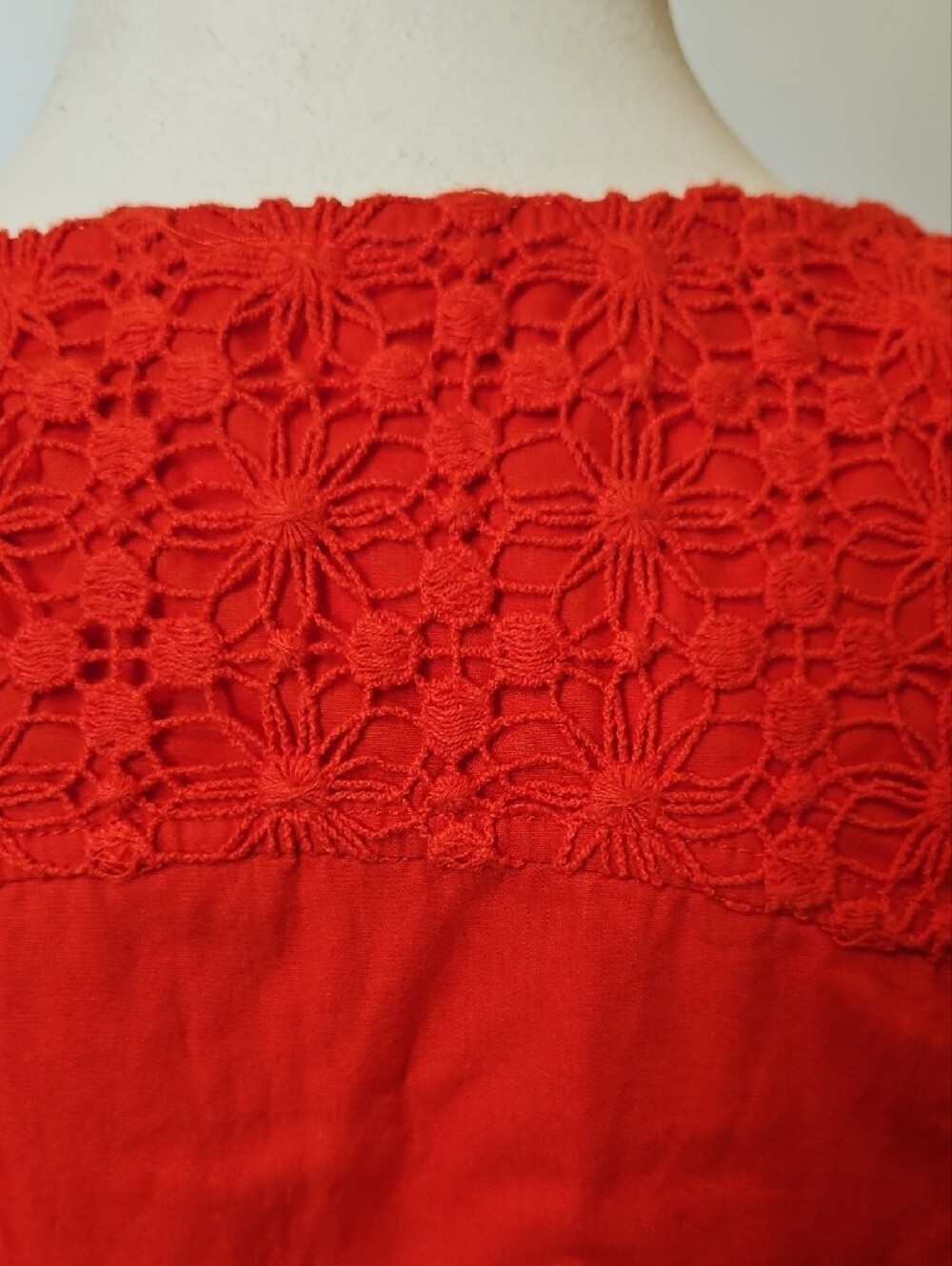 Free PEOPLE Red/orange Ruffled Crochet Bodice Dress - Picture 7 of 9